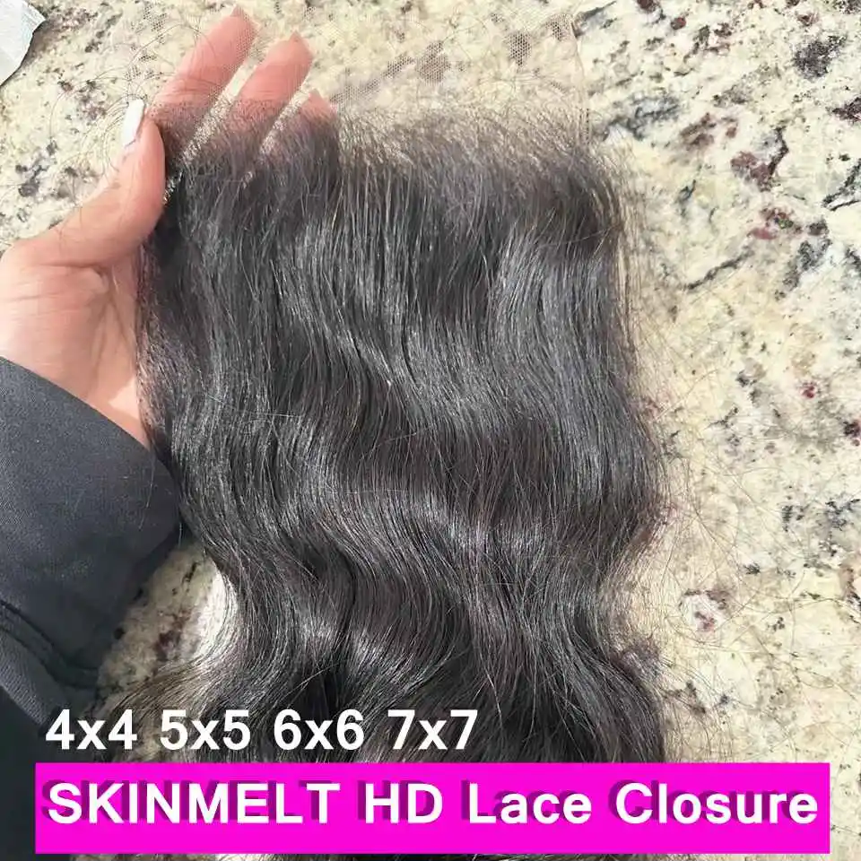 

Body Wave 5X5/6X6/7X7 HD Lace Closure Only Melt Skins Vrigin Hair Undetectable Swiss Lace Closure Frontal 100% Human Hair