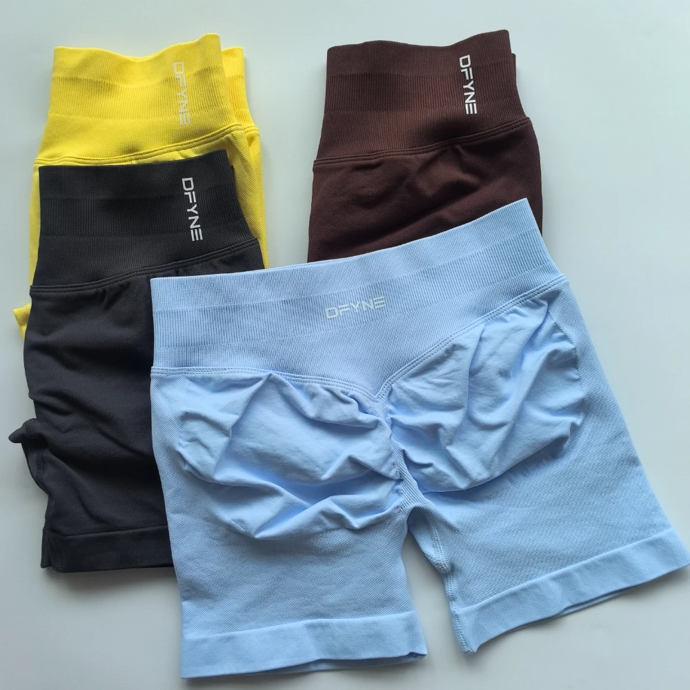 Pantalones cortos de impacto de 4,5 pulgadas, Shorts de Yoga de banda BAJA acanalada, sin costuras, elásticos, para entrenamiento, gimnasio, para