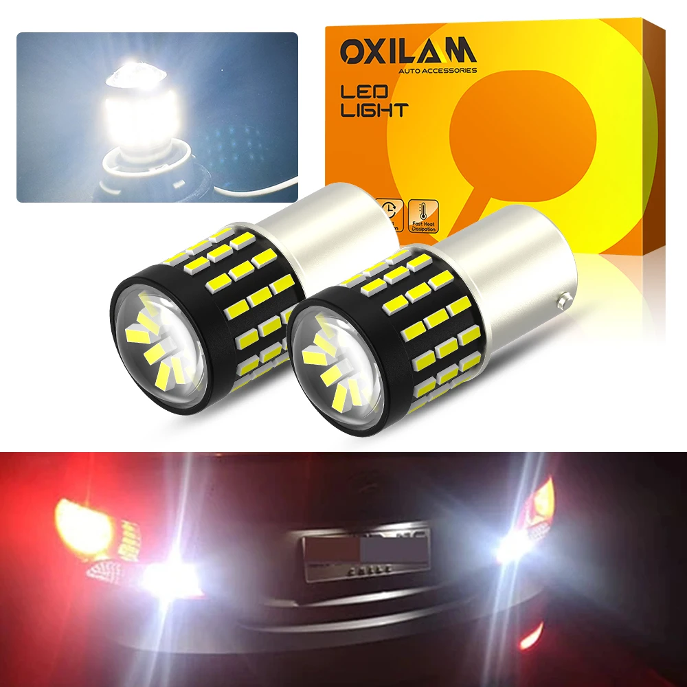 

OXILAM 2x1156 P21W BA15S Светодиодный светильник 7506 BAY15D 1157 P21/5W Светодиодные лампы Супер яркие белые автомобильные парковочные огни заднего хода DRL