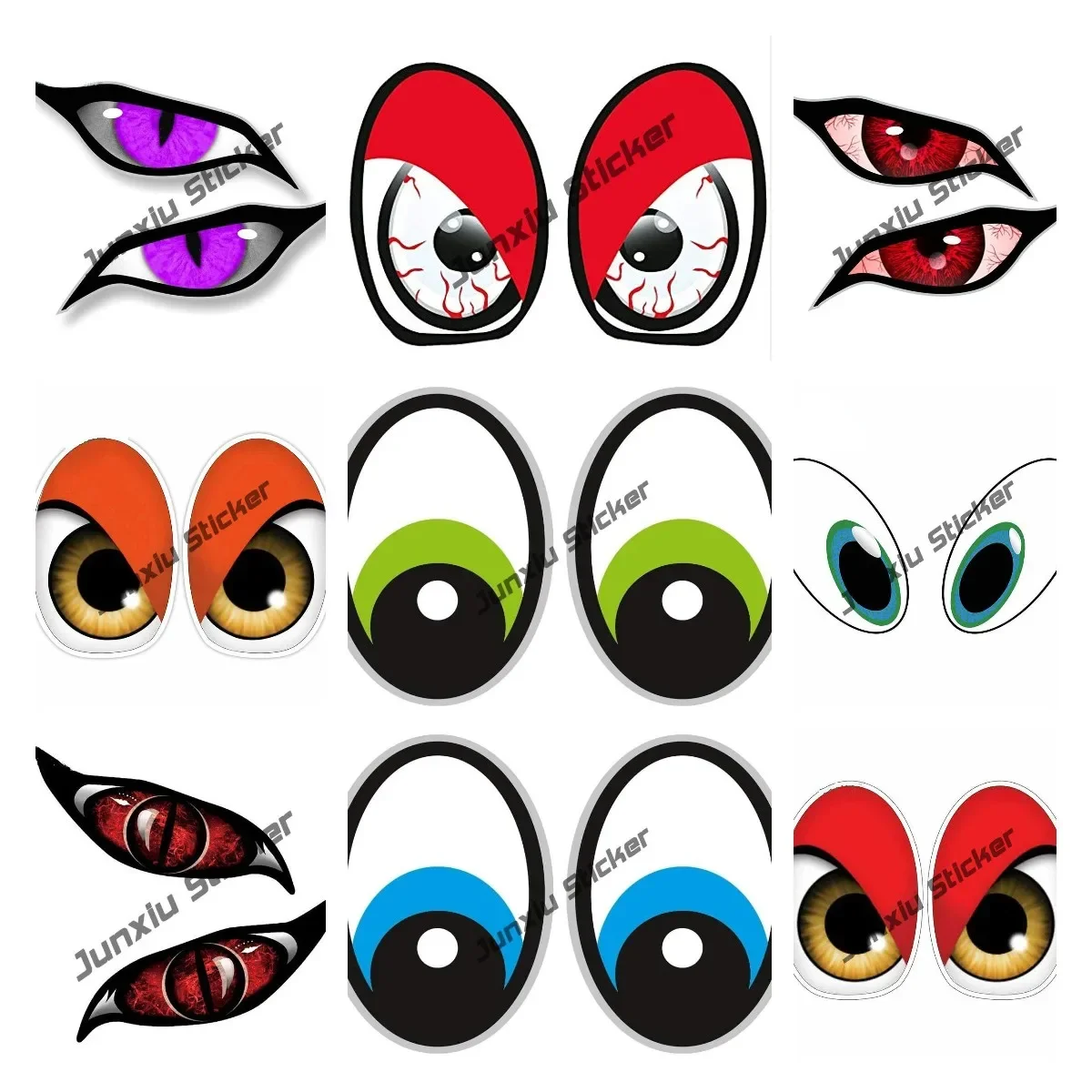 الكرتون أنيمي عيون ملصقات عين الشر صائق شيطان القاتل هنتر الكتابة على الجدران لسيارة الأمتعة المحمول سكيت الهاتف اللعب ملصق مائي ديكور