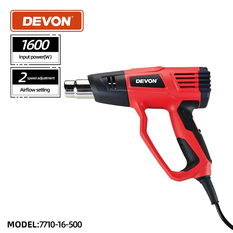 

1600W Heat Gun Fast Heating Hot Air Gun Kit Dual Temperature Control with 3 Nozzles for Crafts Shrinking PVC Stripping Paint