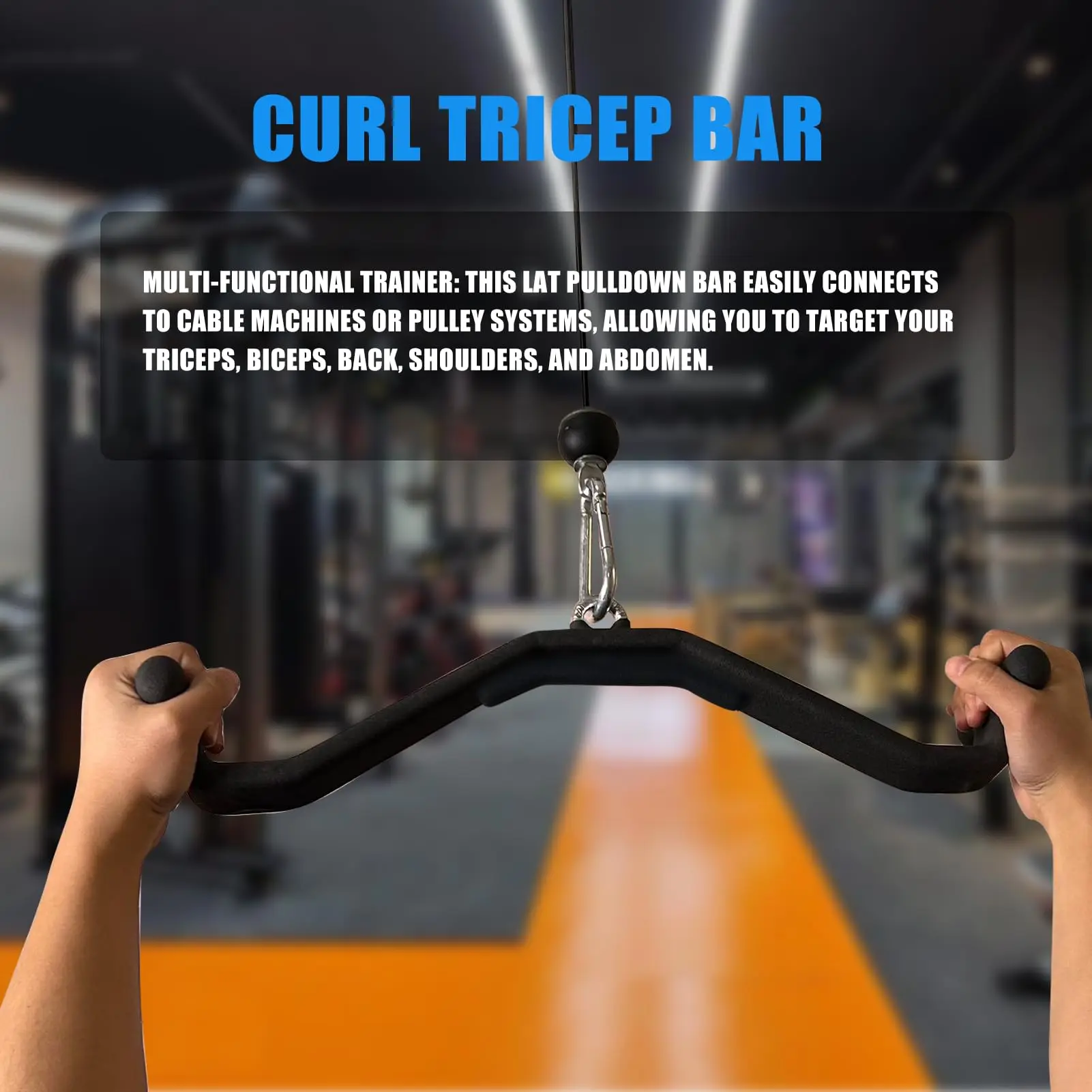 Home Gym Multi-Grip LAT Pull Down Bar Back Biceps Triceps Arm Strength Training Gripper Rowing T-bar V-bar for Rowing Machine