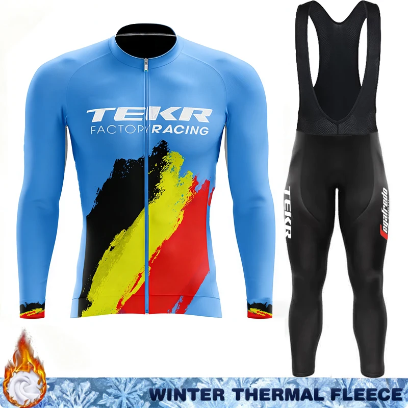 

TEKR Men's Cycling Jersey Thermal Man Maillot Winter Fleece Clothing Outfit Clothes 2026 Sportswear Set Mens Retro Jackets Suit