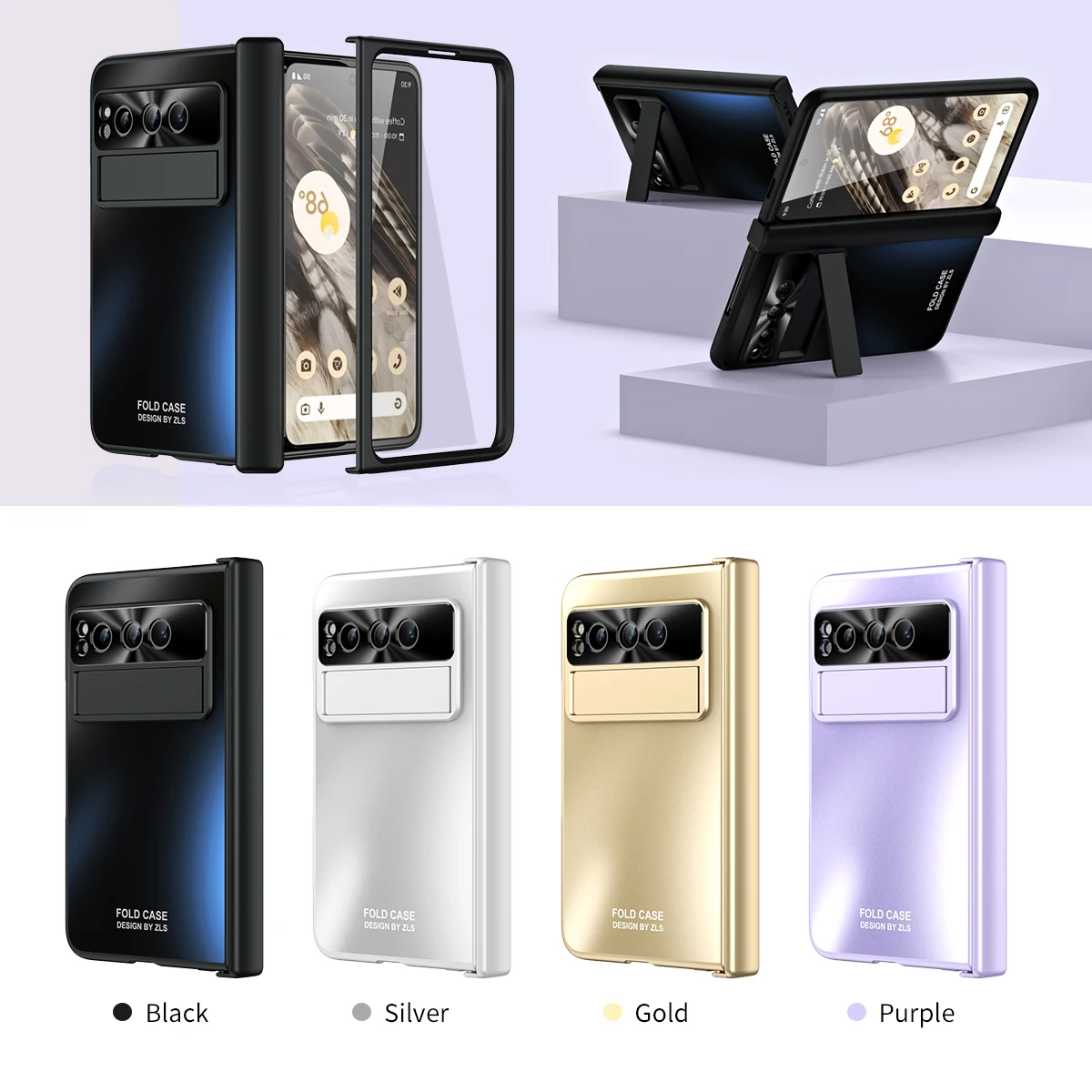 

For Google Pixel Fold Luxury New Business Man Pen Stylus Slot Stand Holder Phone Case