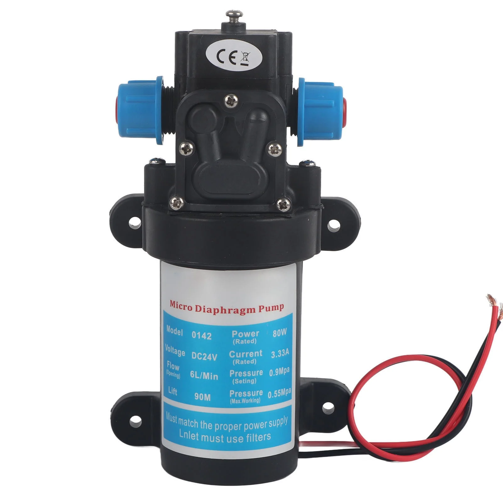 Micro Diaphragm Pump Electric High Pressure DC SelfSuction Boost Car Washing Cleaning 6L/min
