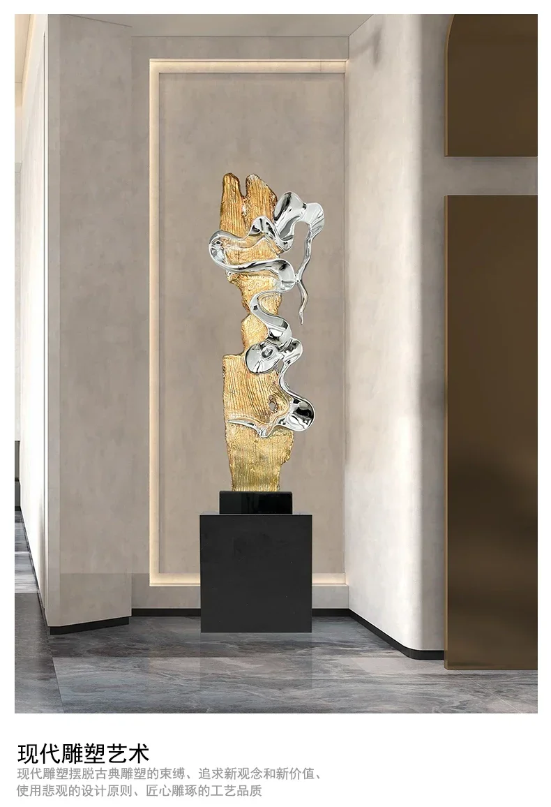 Светлое Роскошное Абстрактное Гальваническое Украшение Лобби отеля Искусство Гостиная Образец Комната Напольная Скульптура Вход Орман