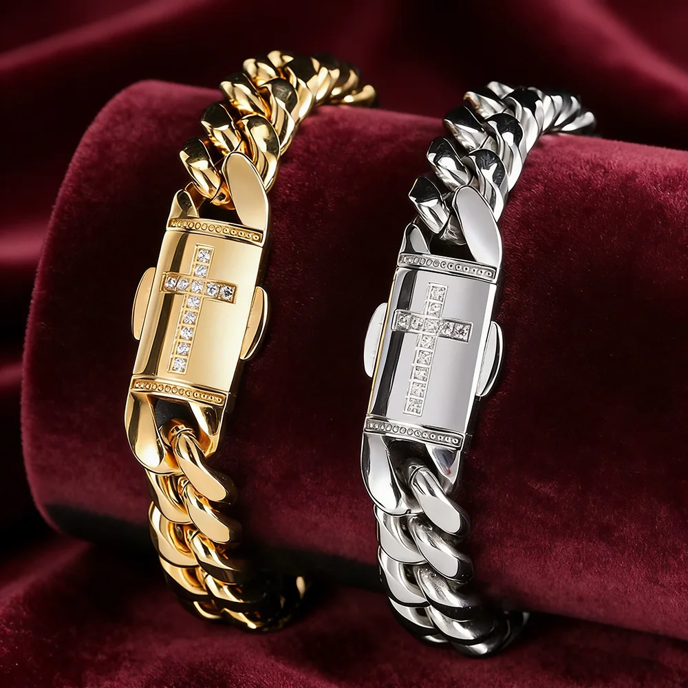 

Оптовая продажа: Модный браслет ESKEEM из нержавеющей стали с кубинской цепью 12 мм в стиле хип-хоп для мужчин, прямая поставка