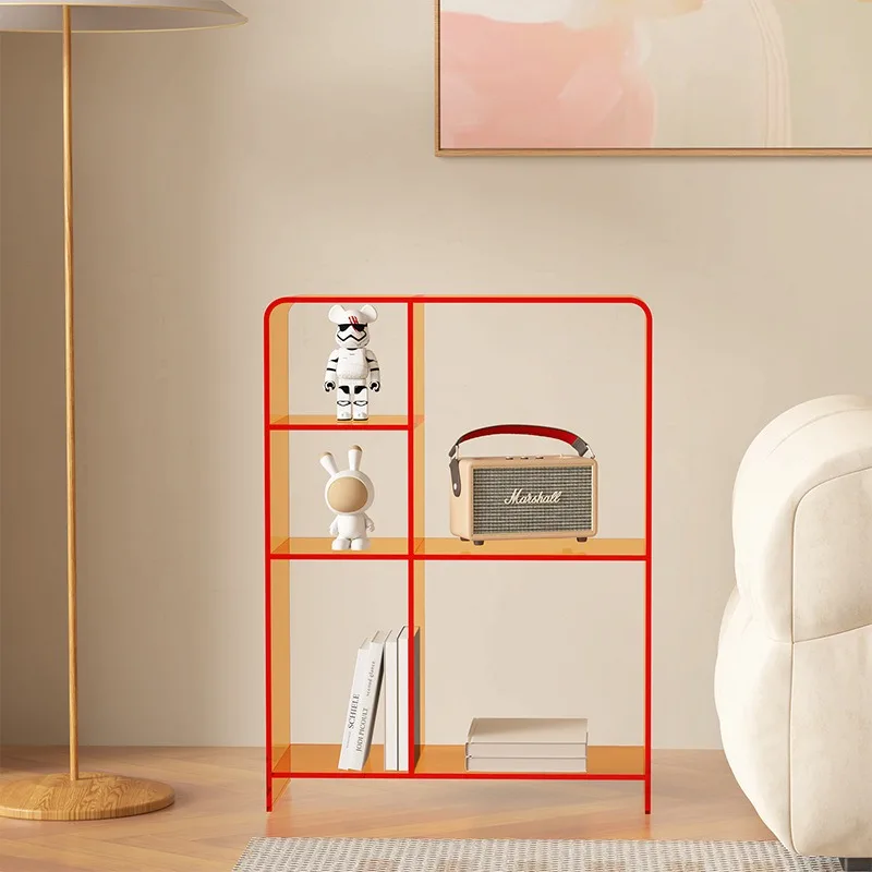 Shelves are simple storage display shelves, light luxury acrylic display shelves, living room floor-to-ceiling multi-storey smal