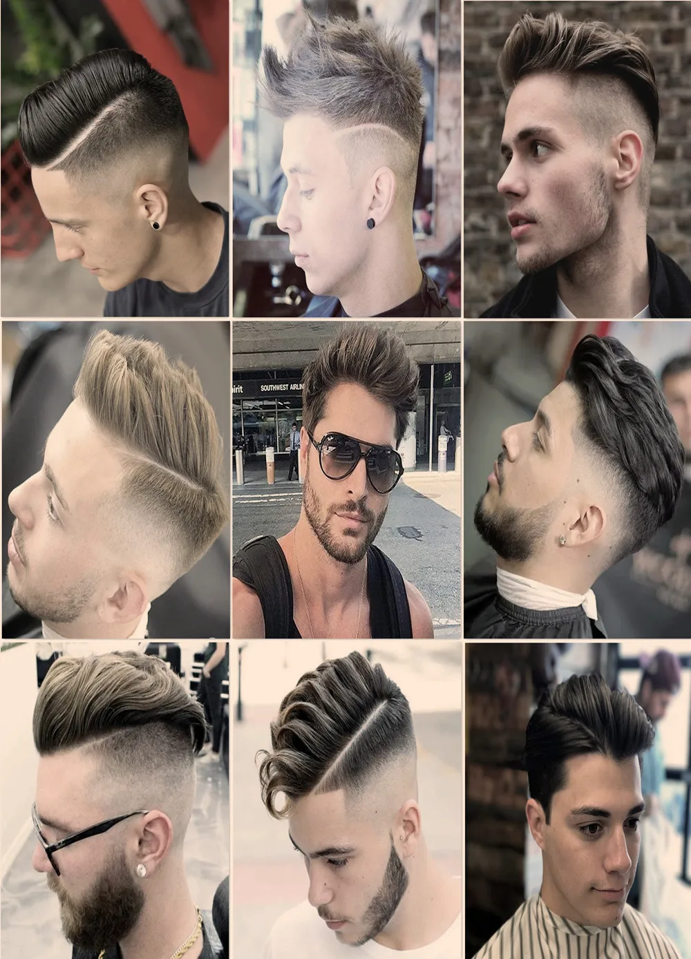 Haircut and Shave Service Signboard Vintage Barber Shop Wall Decor Painting Vintage Men's Business Hairstyle Poster Wall Charts