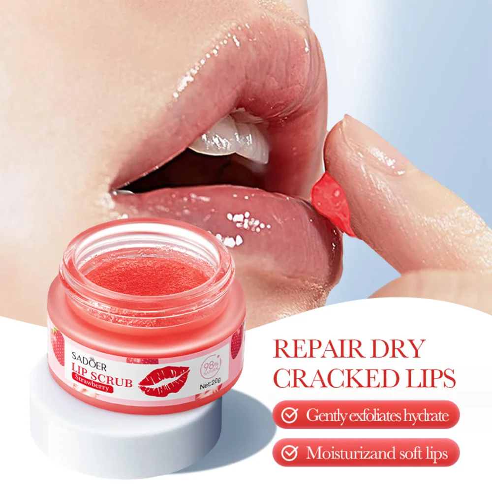 Exfoliante De Labios para mujer, Exfoliante De Labios oscuros, adornos De rosas