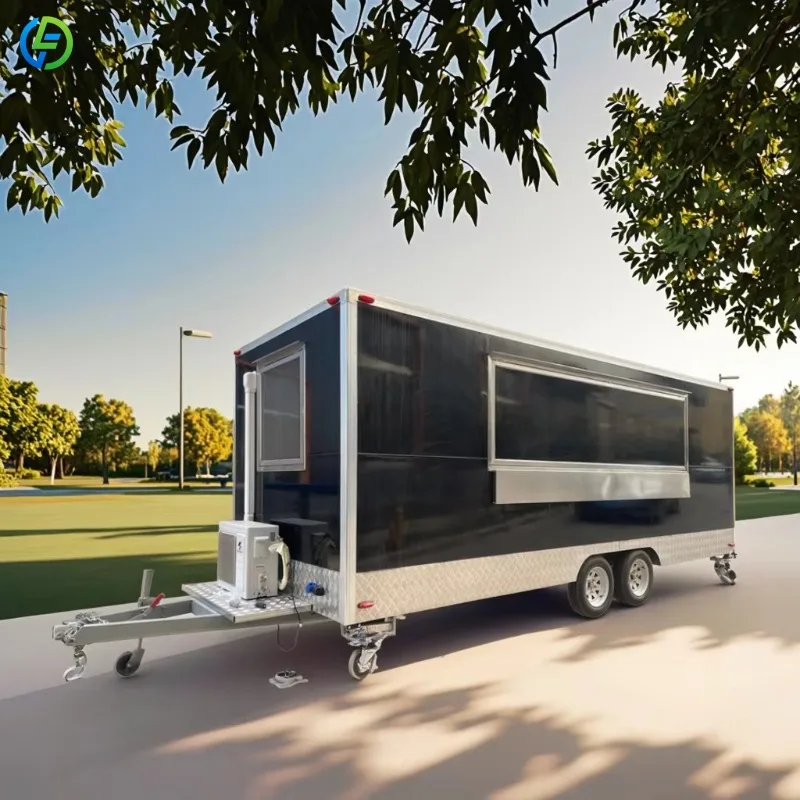 

Customized Ice Cream Mobile Street Food Cart Round Trailer Hot Dog Barista Coffee Festive Catering