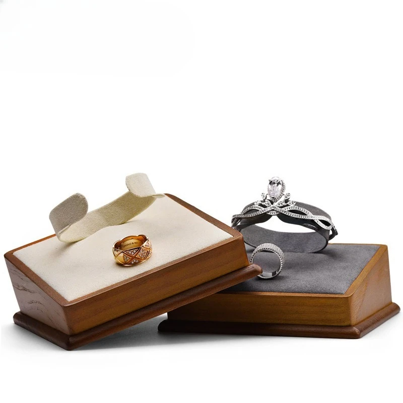 Solid Wood Ring Holder,Square Single Ring Display Stand,Showcase Jewelry Display Bear Earrings Bracelet Jewelry Holder