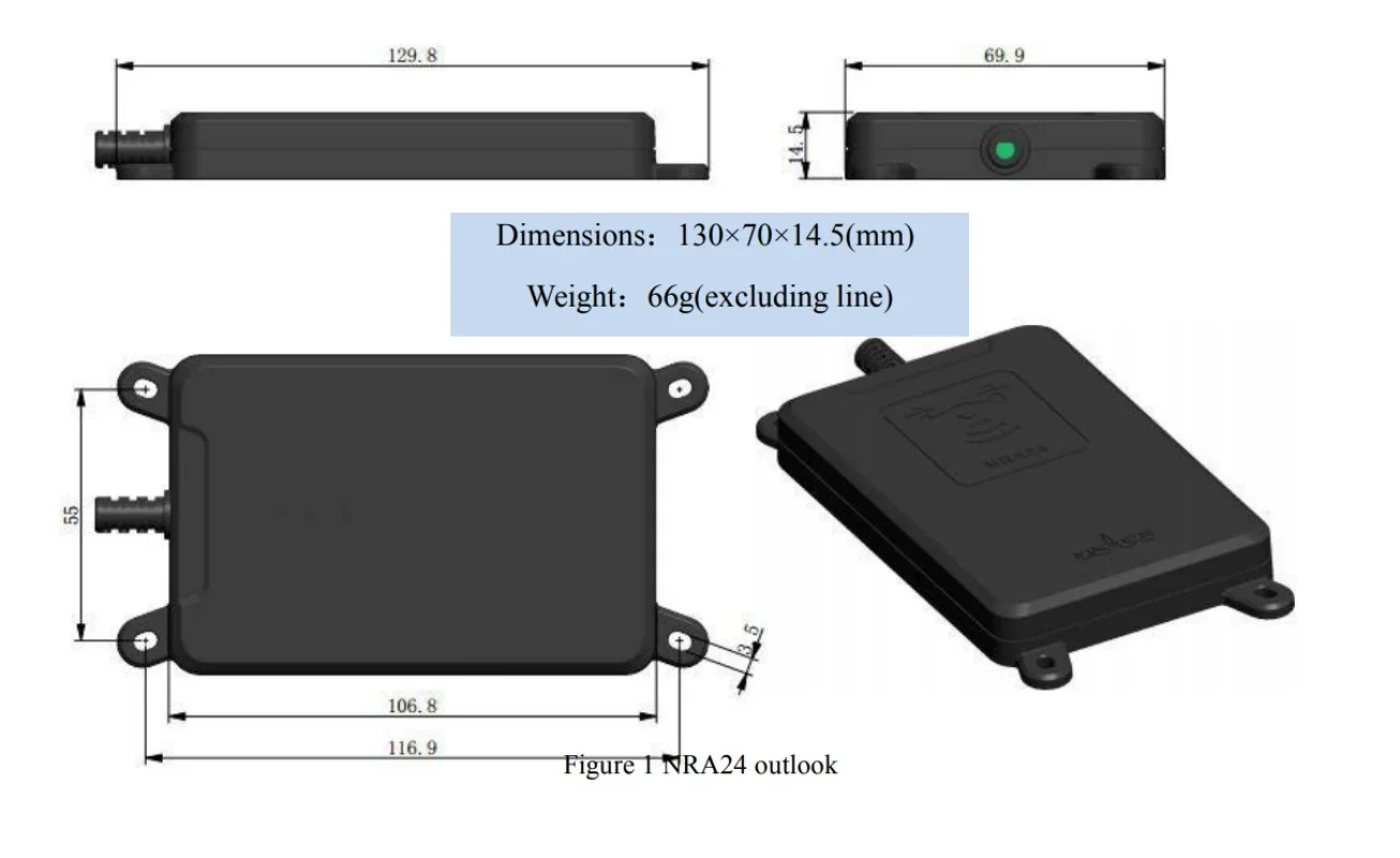 

Nanoradar NRA24 50m Altimeter Height Millimeter wave Measure lidar for Agricultural UAVs Drone Anti Collision and ranging