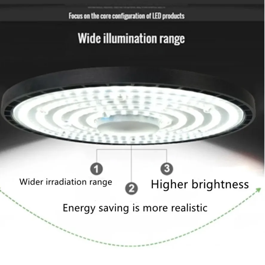 AC220V مصباح LED فائق السطوع ارتفاع خليج ضوء UFO مستودع مصباح المرآب IP65 مقاوم للماء لصالة الألعاب الرياضية مصنع الإضاءة 6000K 100 واط 150 واط 200 واط #5