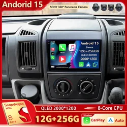 Android 15 For Fiat Ducato Peugeot Boxer Citroen Jumper 2006-2022 2K QLED Android Car Radio Multimedia stereo Player GPS CarPlay