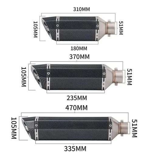Imagen 2 del producto Tubo de Escape para motocicleta, silenciador de 51mm