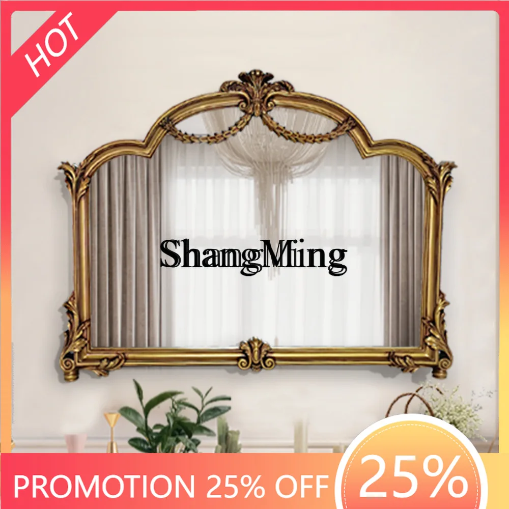 

SM New Retro Bathroom Mirror Carved Art Photo Frame Decorative Mirror Dresser Makeup Mirror