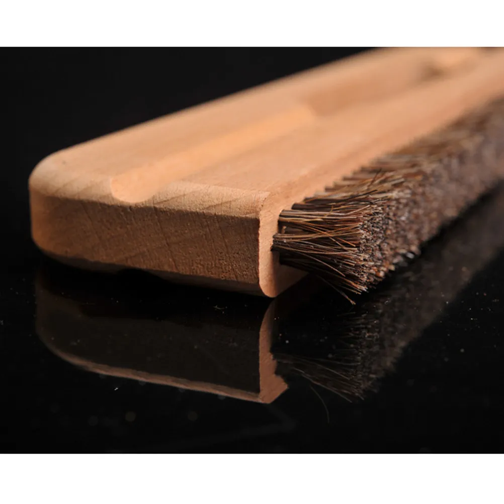 Large Brown Fiber Wallpaper Smoother Brush with Wood Handle – Heat-Resistant Bristle Tool for Wall Hanging