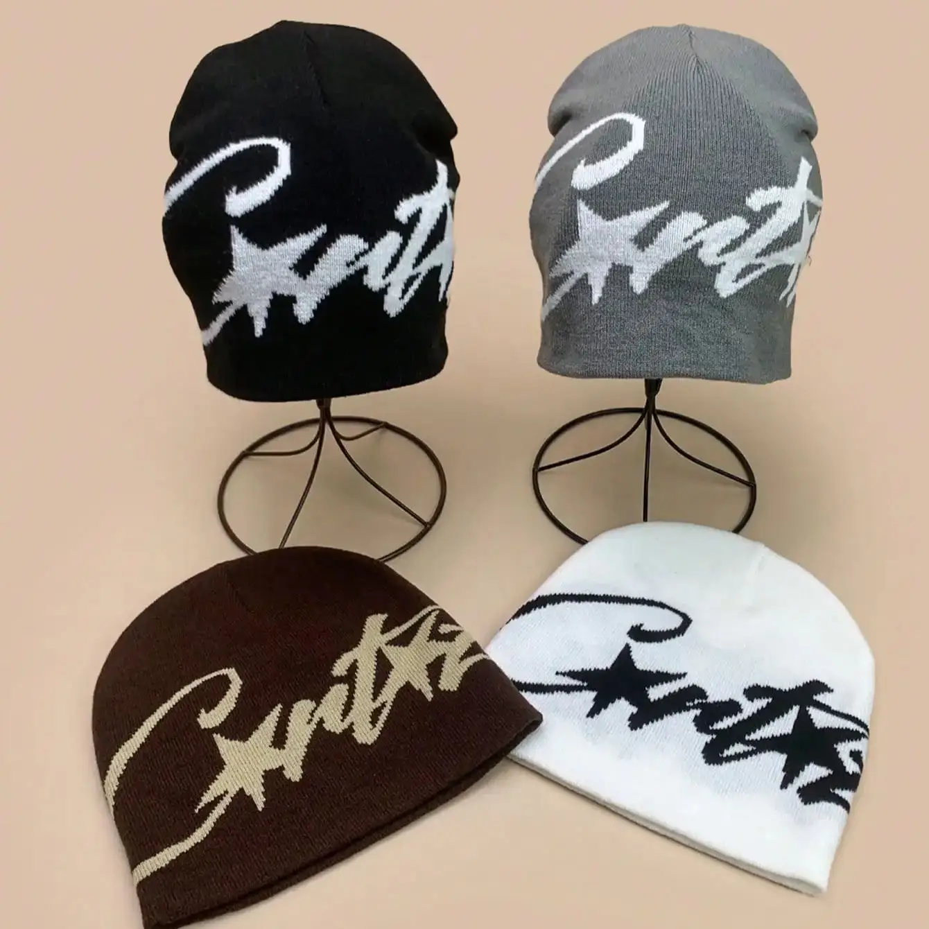 1 قطعة بيني خمر محبوك قبعة للجنسين الأمريكية الهيب هوب الشارع الشهير الجاكار قبعة صغيرة محبوكة قبعة ، دافئة لخريف/شتاء الخريف Ou
