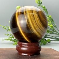 Natural Rare Tiger Eye Crystal Ball Aura Healing Energy Magic Divination Feng Shui Home Office Decoration Ornaments