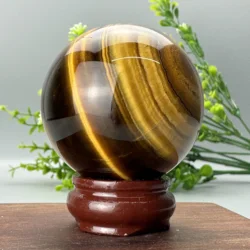 Natural Rare Tiger Eye Crystal Ball Aura Healing Energy Magic Divination Feng Shui Home Office Decoration Ornaments