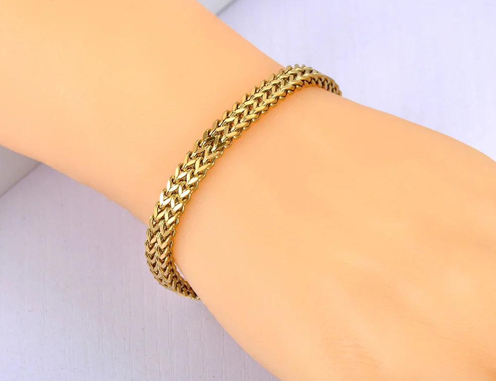 Lokaer Hiphop/Rock Grundlegende Edelstahl Große Dicke Kette Armband Für Männer Frauen Punk Link Kette Choker Vintage Armband b21112