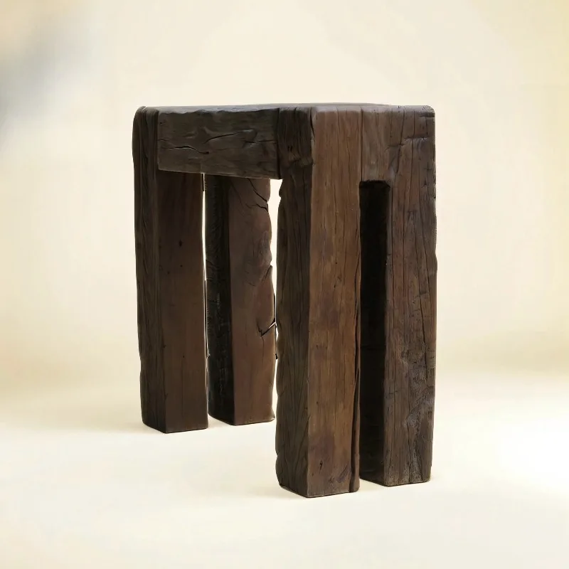 Ancient wood four-legged logs Xuanguantai solid wood wabi-sabi wind case
