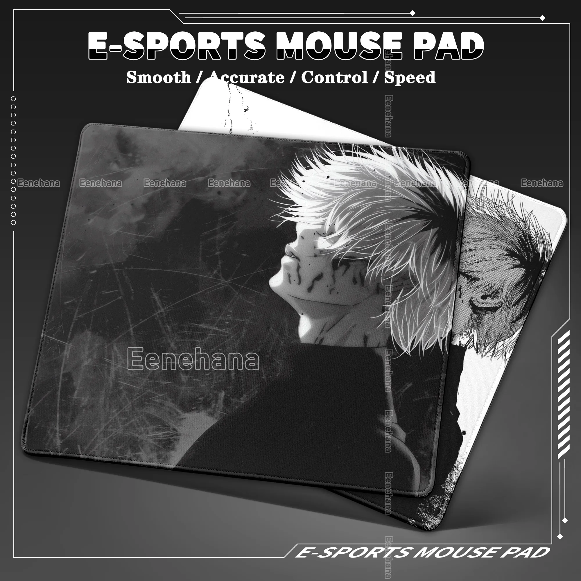 45x40CM Speed Esports Waterproof Tokyo Ghoul Mouse Pad Anime Office Carpet Japanese Comics Rugs Keyboard Black & White Desk Mats