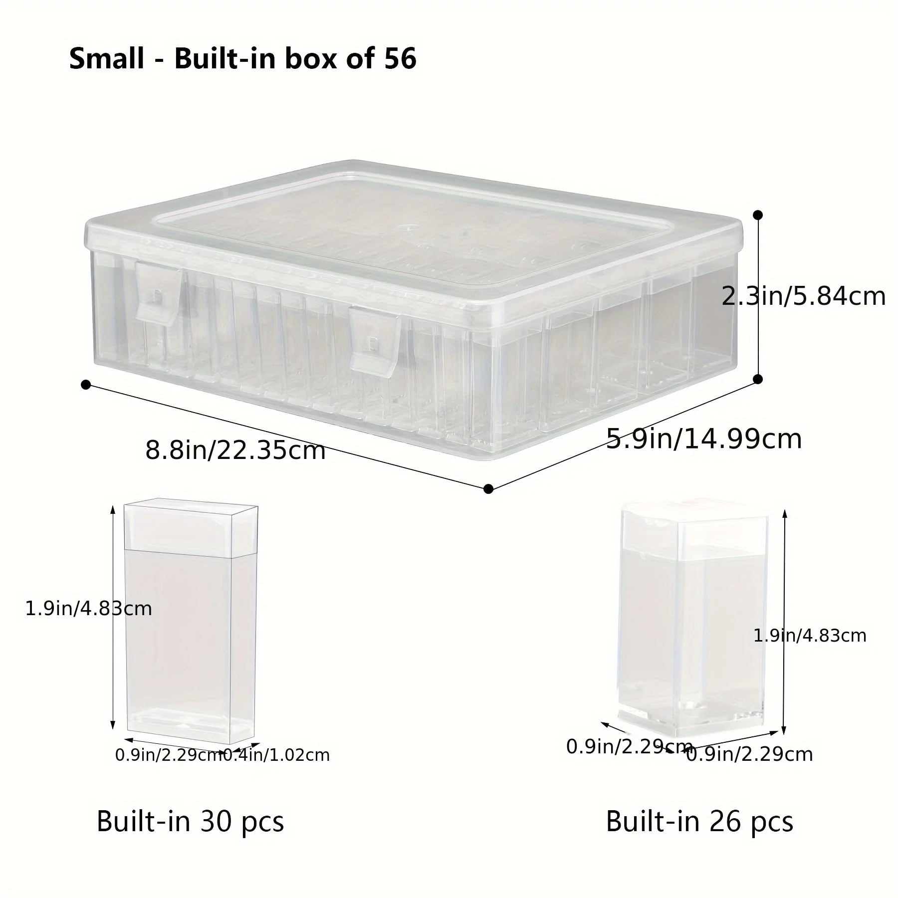 صندوق تخزين بلاستيكي ذو سعة كبيرة 90/56 |   تصميم شفاف، مقصورات مختومة بشكل فردي لأدوات الرسم الماسي،