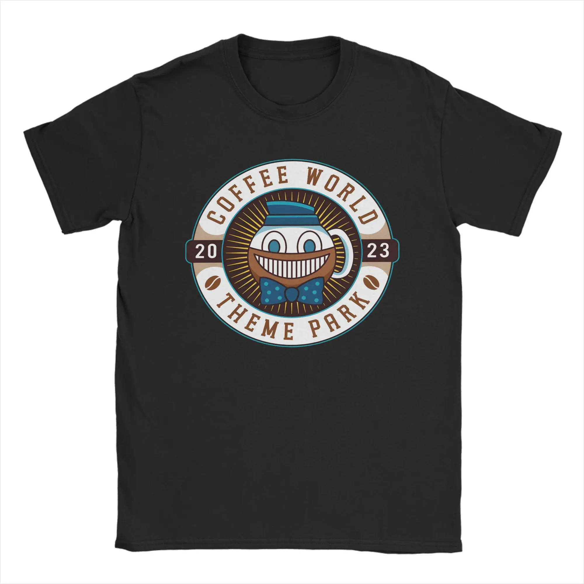 Alan Wake Cotton T Shirt For Mens Summer Watery Coffee World Emblem  T Shirts Crew Neck Trending Tees Oversize Pattern Clothes