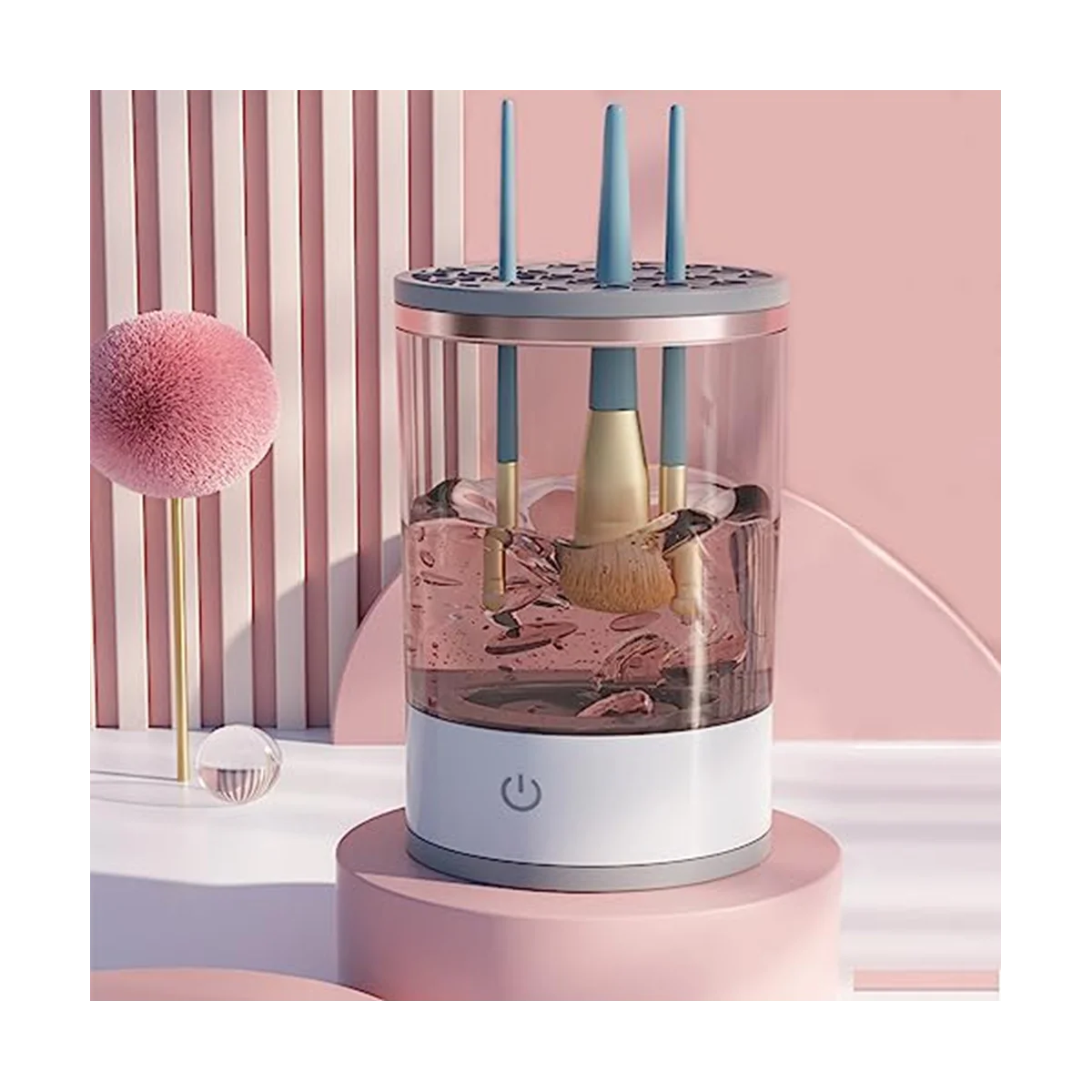 Electric Makeup Brush Cleaner Machine, Portable Automatic USB Cosmetic Brushes Cleaner for All Size Beauty Makeup Brush