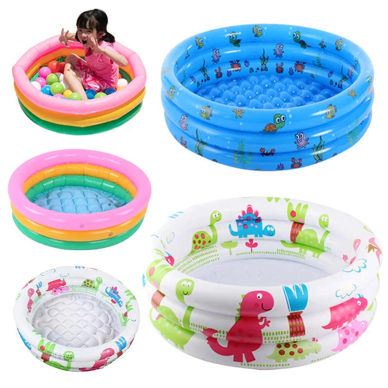 Piscina inflable redonda portátil para bebés y niños pequeños, bomba suave para niños, dinosaurio de dibujos animados, estera de natación al aire libre para jardín y playa de verano