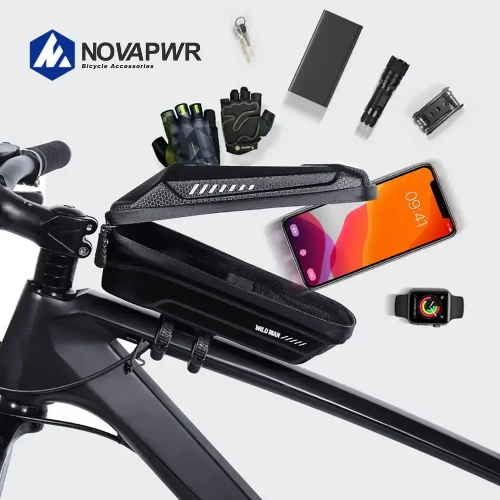 

WILD MAN-XS5 Bike Bag Waterproof Reflective Front Top Frame Tube Bag Large Capacity Ultralight Bicycle Bag