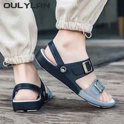 Fashion Summer Men's Beach Sandals Outdoor Shoes Men's Thick Sole Slippers Hollow Breathable Comfortable Shoes Large size 40 45