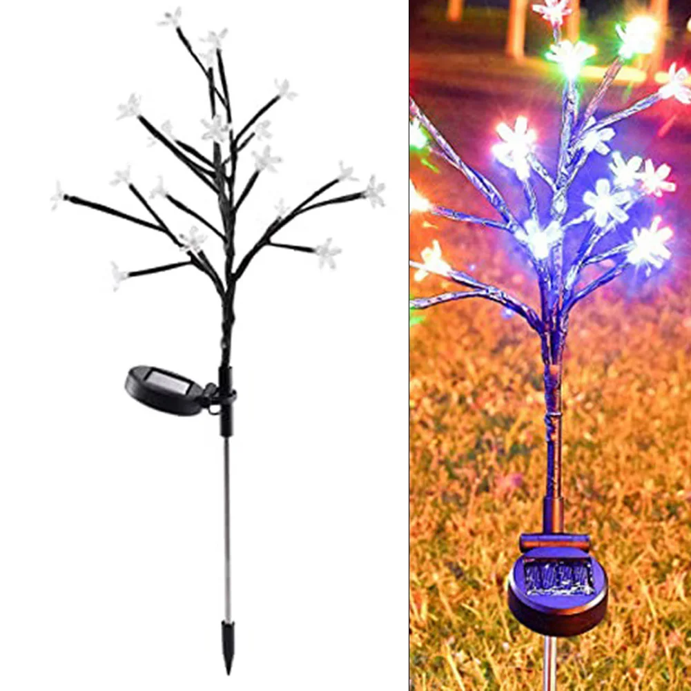 

1PC LED Cherry-Blossom Solar Powered LED Tree Branch Lights Outdoor Waterproof 2 Lighting Modes Fairy Atmosphere Night Lights