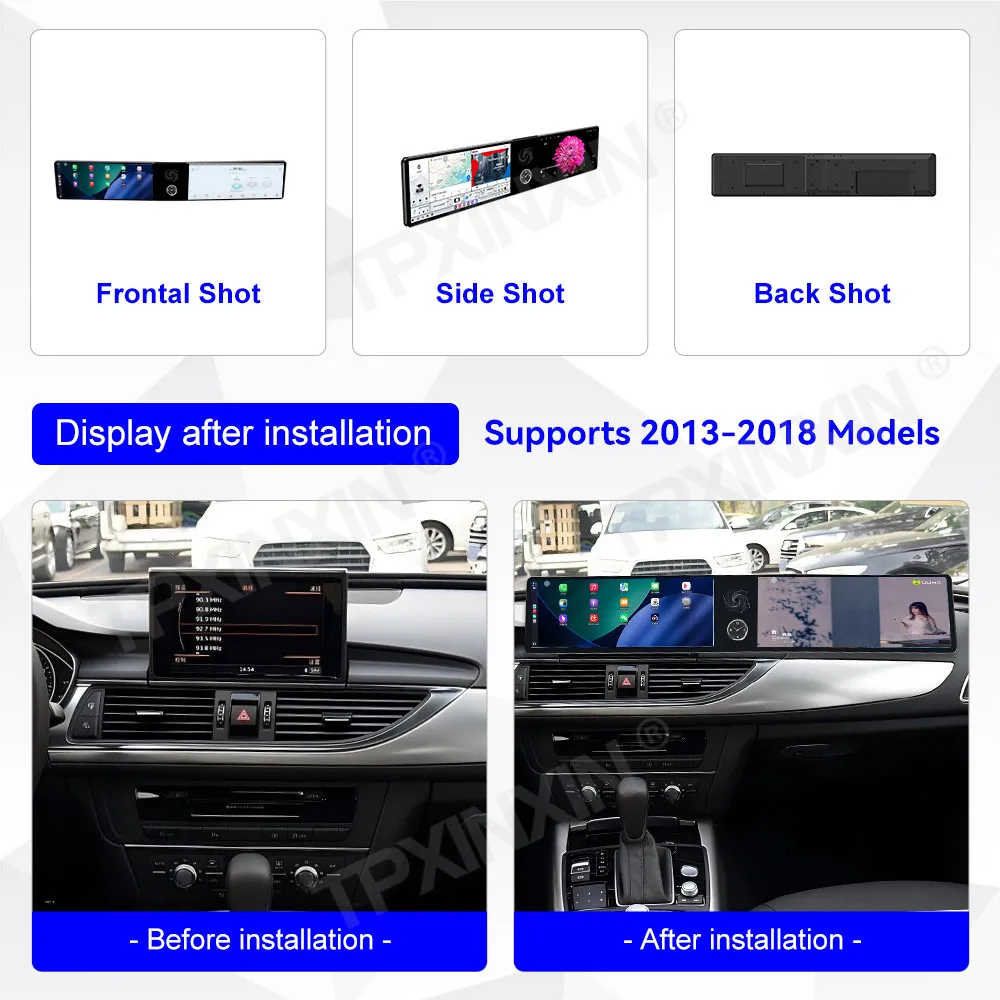 راديو سيارة مزدوج 12.3 بوصة لأودي A6 A6L 2013-2018 أندرويد 13 CarPlay نظام تحديد المواقع والملاحة مشغل وسائط متعددة رئيس ستيريو HD وحدة السيارات #6