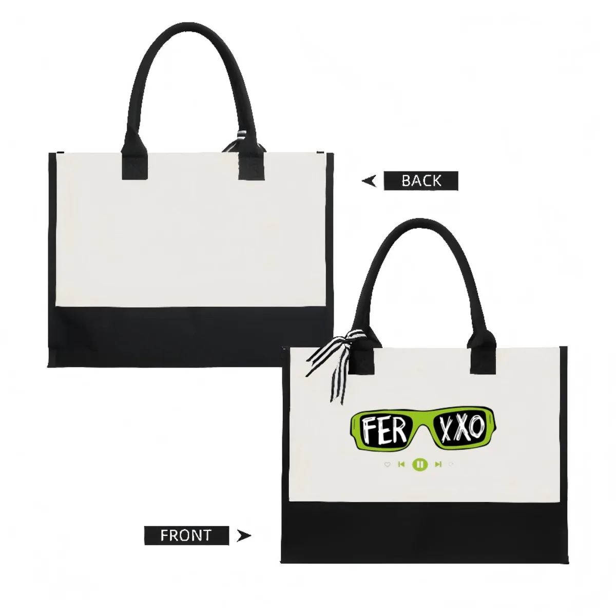 Feid Ferxxo 2026 وصول جديد موضة عملية واسعة قابلة لإعادة الاستخدام حمل حقيبة نمط طباعة 2 لهجة الثقيلة حقيبة كتف كبيرة ل