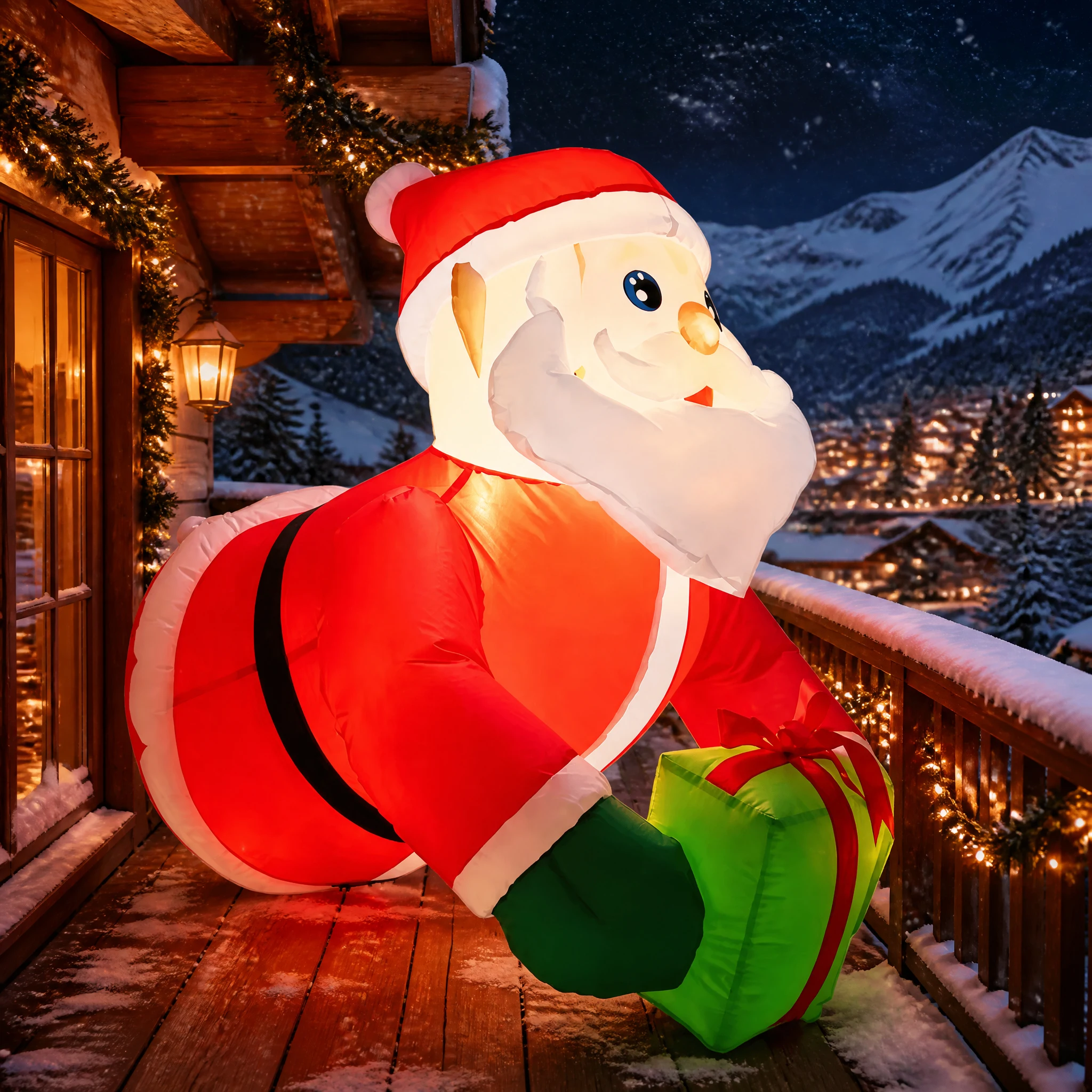 3FT Christmas Inflatable Santa Claus Climbing Out Window, Indoor Outdoor Window Yard Garden Christmas Holiday Party Decoration