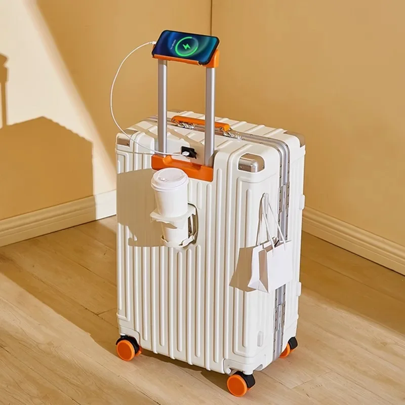 Aluminum Frame Multifunctional Ale Suitcase Can Student Trolley Suitcase Crash Light Luggage 20 22 24 26 28 Boarding Box