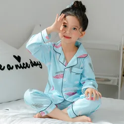 Set pigiama per bambini ragazze modello cartone animato tuta da notte per bambini pigiameria pigiama per bambini indumenti da notte in cotone 2-13Y abbigliamento per adolescenti Homewear