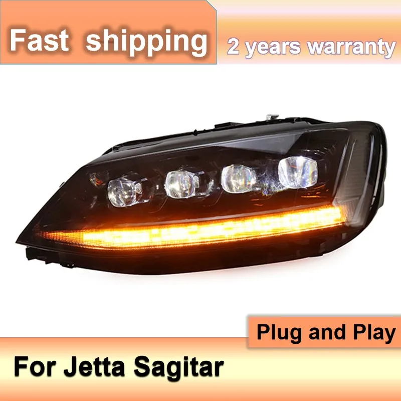 

Автомобильные аксессуары для VW Jetta, фара 2012-2018 Sagitar, фара DRL, указатель поворота, линза проектора ближнего и дальнего света
