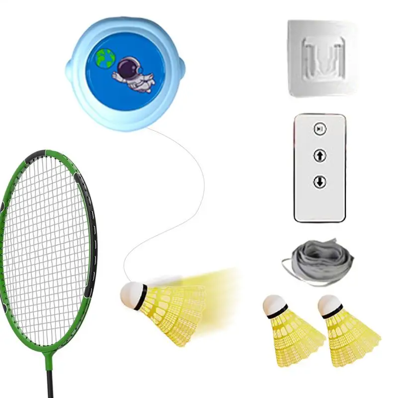 

Тренажер для отскока бадминтона, эластичный тренировочный инструмент для одиночных игр, регулируемый тренировочный комплект для бадминтона, тренажеры для семьи