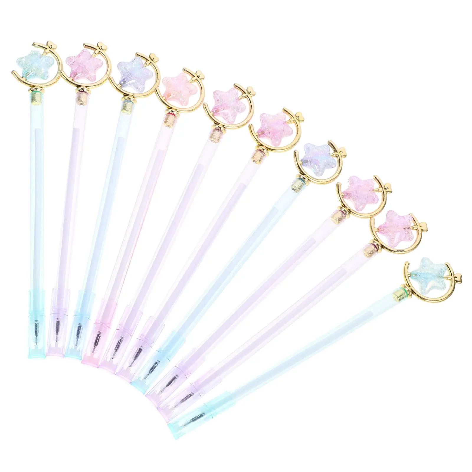 

Набор из 10 креативных гелевых ручек в форме звезды, разноцветные, пластиковые, для плавного письма, заметок, офиса, подписи, для студентов