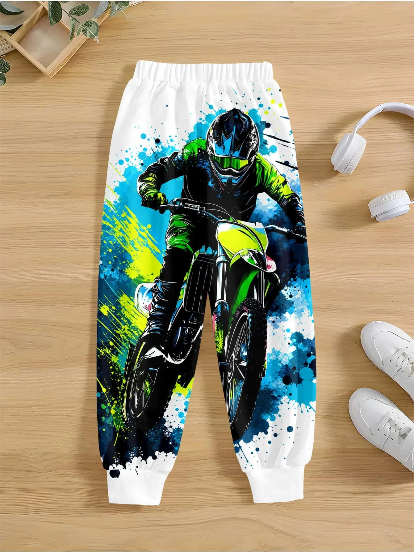 2026-2027 Racing-Print Cuffed Joggers – Breathable Casual Pants for Men and Women Suitable for Mountain Biking & Motocross