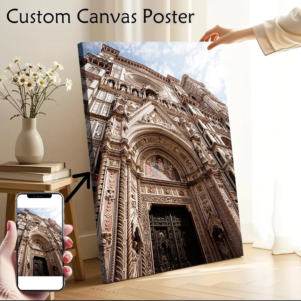 Florence Cathedral Entrance Poster Canvas Wall Art Custom Photo Print Modern Painting for Fans Bedroom Home Decor Ornaments Arts