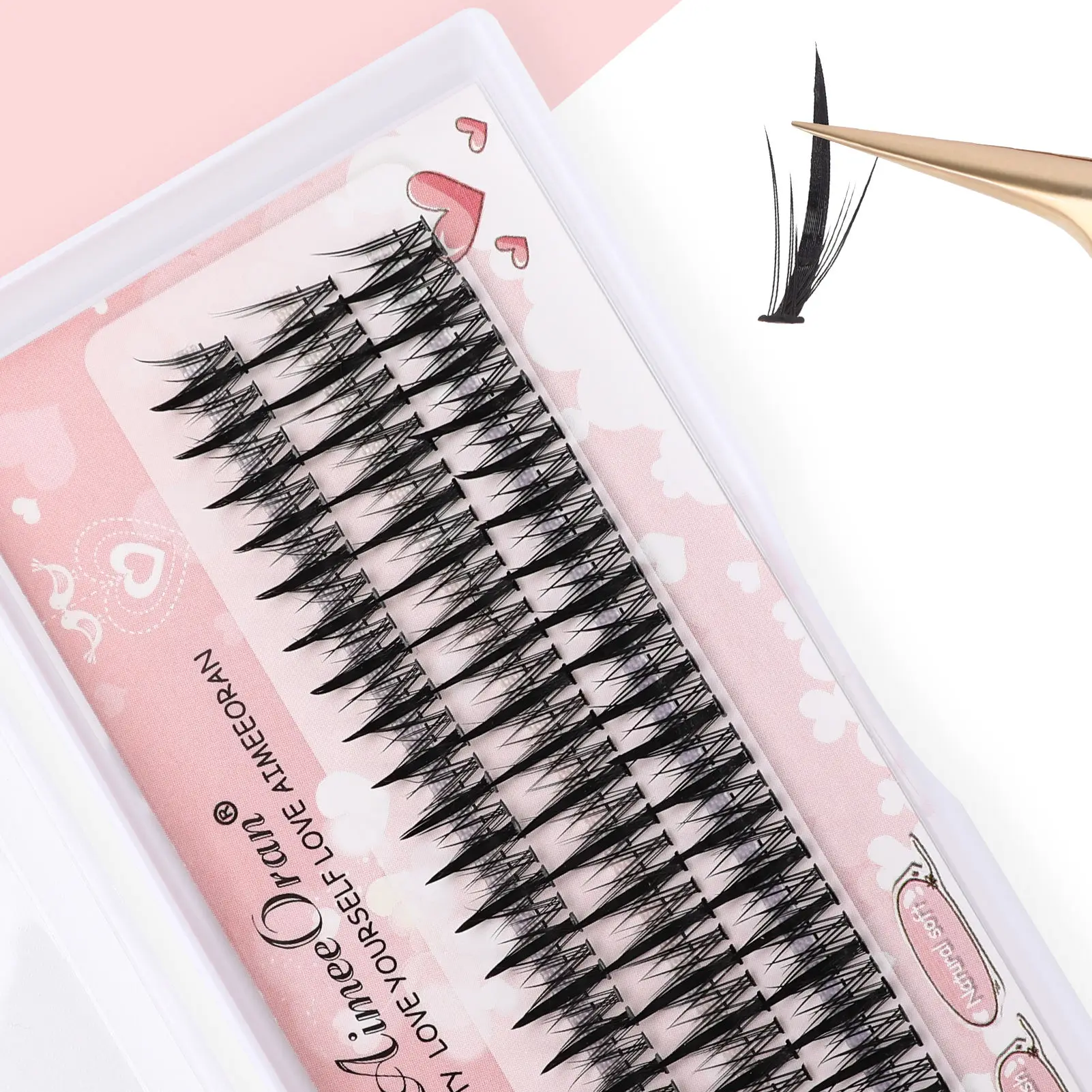 Thick Fake Eyelashes for Women Reusable 3D Eyelash Cluster Extensions for Beauty Eye Cosplay DIY Makeup