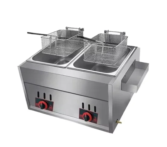 

Jinhong DB-72 Intelligent Commercial Gas Fryer Stainless Steel Thickened Double Cylinder Large Capacity Multifunctional