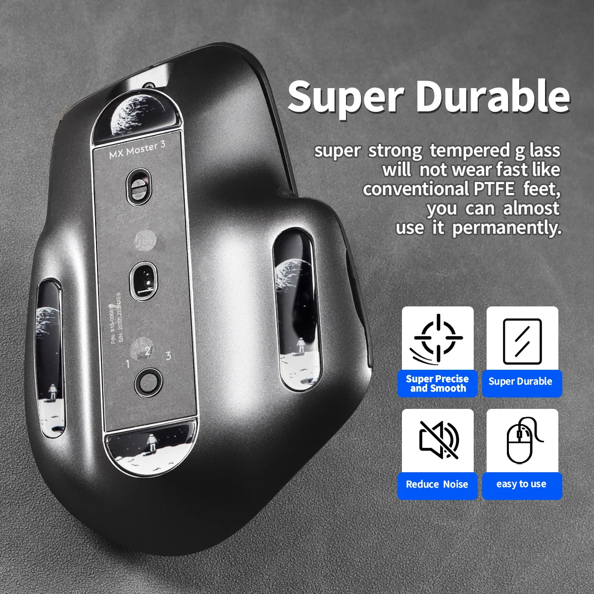 Glass Mouse Skates for Logitech MX Master 3/3s Mouse Feet Pads Smooth Durable Slim 2.5D Curved Edge Mouse Accessories - Image 3