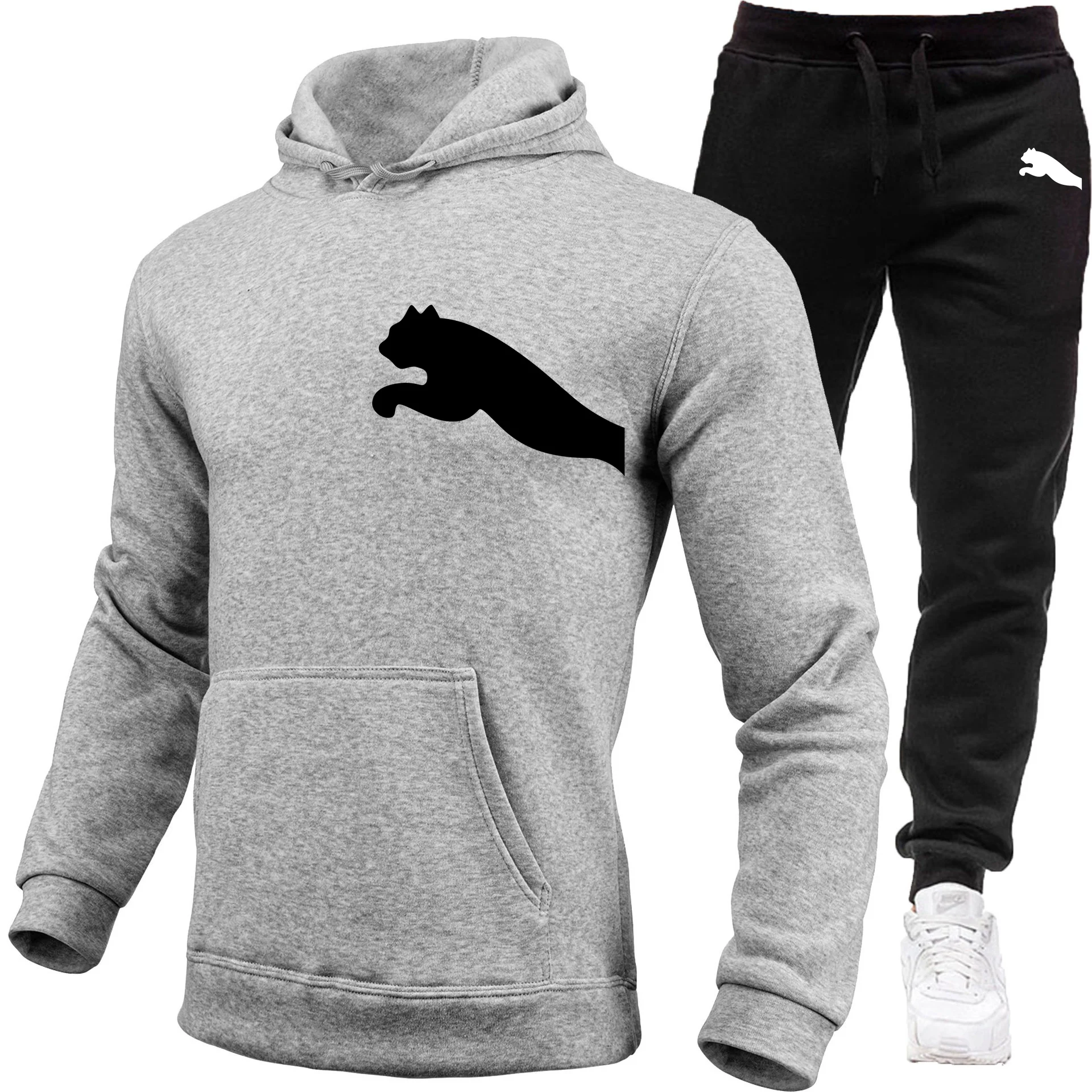 

Новая мужская и женская модная повседневная спортивная одежда на осень и зиму, комплекты с капюшоном для фитнеса и бега на открытом воздухе, роскошная спортивная толстовка с капюшоном