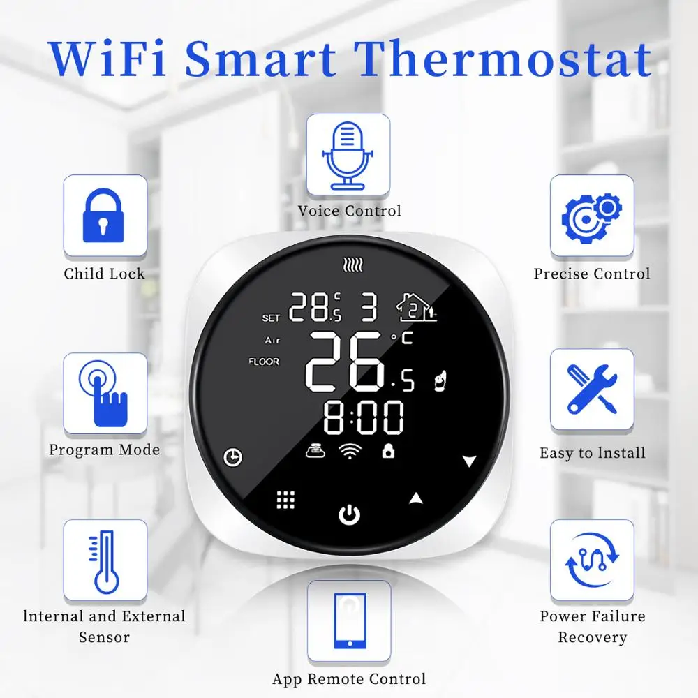 Tuya Smart Wifi Thermostat Temperature Controller for Water/Electric Floor Heating/Water Gas Boiler Works with Alexa Google Home